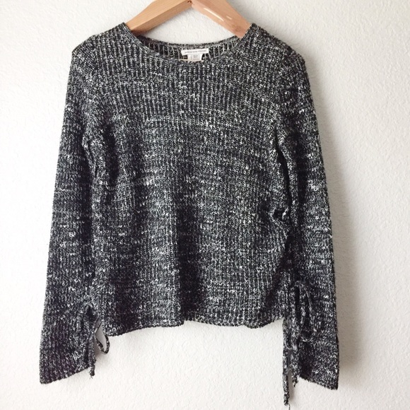 American Eagle Outfitters Sweaters - American Eagle Lace Up Black Crew Neck Sweater